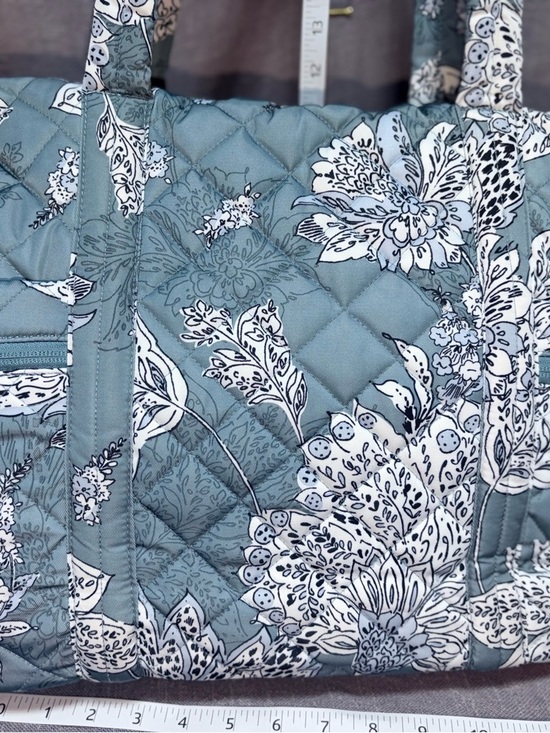 Vera Bradley Handbags - Vera Bradley Quilted Floral Tote Bag in Dusty Blue and White